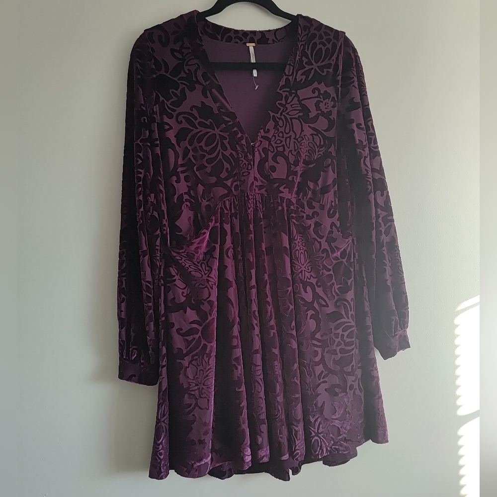 Free People Purple Long Sleeve Dress